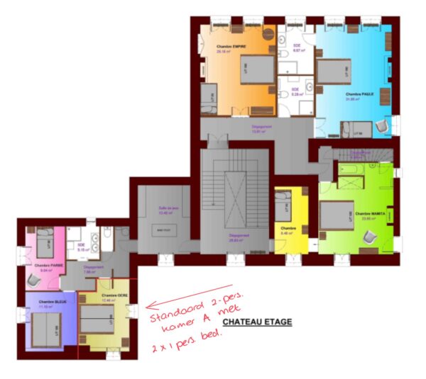 Zangweek Standaard 2-persoonskamer A (2 x 1-pers. bed) - Château (prijs p.p.) - Afbeelding 3